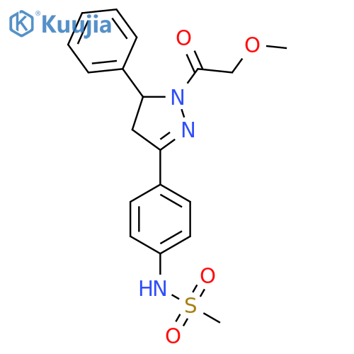 N-{4-1-(2-methoxyacetyl)-5-phenyl-4,5-dihydro-1H-pyrazol-3-ylphenyl}methanesulfonamide structure