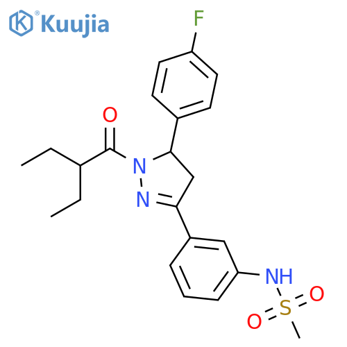 N-{3-1-(2-ethylbutanoyl)-5-(4-fluorophenyl)-4,5-dihydro-1H-pyrazol-3-ylphenyl}methanesulfonamide structure
