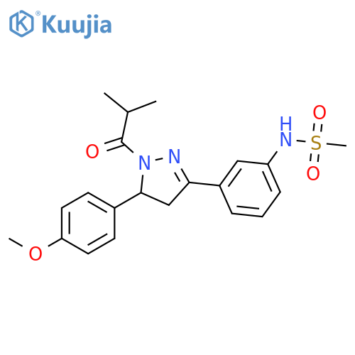 N-{3-5-(4-methoxyphenyl)-1-(2-methylpropanoyl)-4,5-dihydro-1H-pyrazol-3-ylphenyl}methanesulfonamide structure