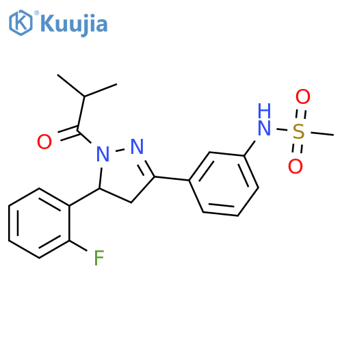 N-{3-5-(2-fluorophenyl)-1-(2-methylpropanoyl)-4,5-dihydro-1H-pyrazol-3-ylphenyl}methanesulfonamide structure