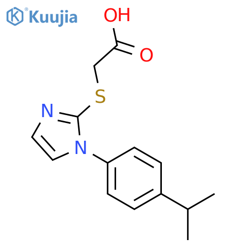 2-({1-4-(Propan-2-yl)phenyl-1H-imidazol-2-yl}sulfanyl)acetic Acid structure