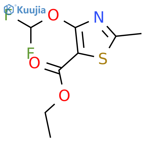 5-THIAZOLECARBOXYLIC ACID, 4-(DIFLUOROMETHOXY)-2-METHYL-, ETHYL ESTER structure