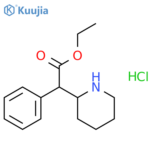 (R)-Ethyl 2-phenyl-2-((R)-piperidin-2-yl)acetate hydrochloride structure