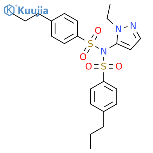 Benzenesulfonamide,N-(1-ethyl-1H-pyrazol-5-yl)-4-propyl-N-[(4-propylphenyl)sulfonyl]- structure