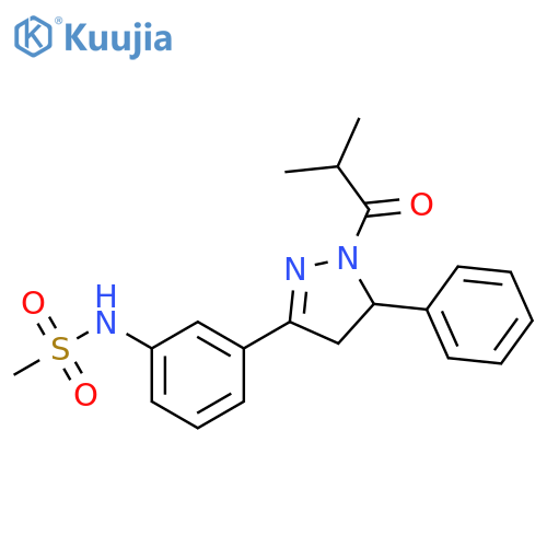 N-{3-1-(2-methylpropanoyl)-5-phenyl-4,5-dihydro-1H-pyrazol-3-ylphenyl}methanesulfonamide structure