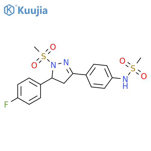 N-{4-5-(4-fluorophenyl)-1-methanesulfonyl-4,5-dihydro-1H-pyrazol-3-ylphenyl}methanesulfonamide structure