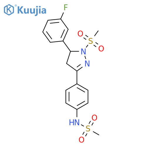N-{4-5-(3-fluorophenyl)-1-methanesulfonyl-4,5-dihydro-1H-pyrazol-3-ylphenyl}methanesulfonamide structure