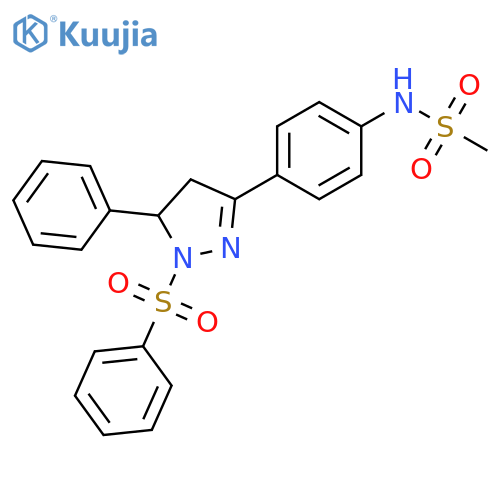 N-{4-1-(benzenesulfonyl)-5-phenyl-4,5-dihydro-1H-pyrazol-3-ylphenyl}methanesulfonamide structure