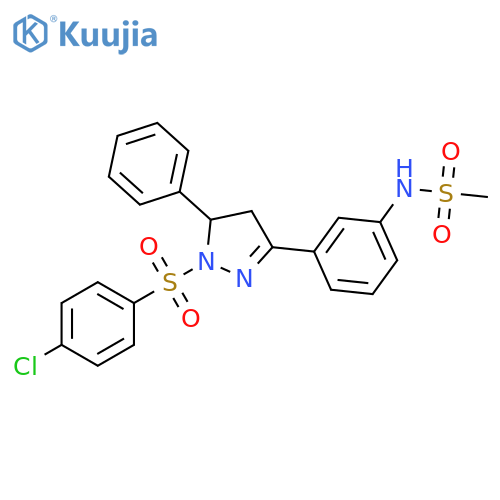 N-{3-1-(4-chlorobenzenesulfonyl)-5-phenyl-4,5-dihydro-1H-pyrazol-3-ylphenyl}methanesulfonamide structure
