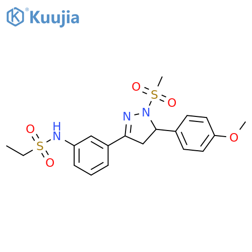 N-{3-1-methanesulfonyl-5-(4-methoxyphenyl)-4,5-dihydro-1H-pyrazol-3-ylphenyl}ethane-1-sulfonamide structure