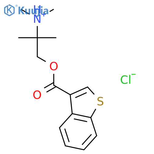1-[(1-benzothiophen-3-ylcarbonyl)oxy]-N,N,2-trimethylpropan-2-aminium chloride structure
