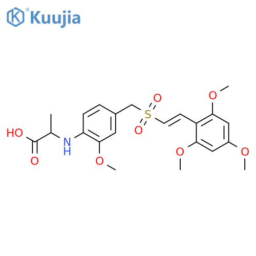 L-Alanine,N-[2-methoxy-4-[[[(1E)-2-(2,4,6-trimethoxyphenyl)ethenyl]sulfonyl]methyl]phenyl]- structure