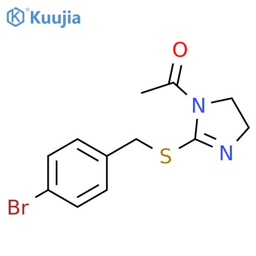 1-(2-{(4-bromophenyl)methylsulfanyl}-4,5-dihydro-1H-imidazol-1-yl)ethan-1-one structure