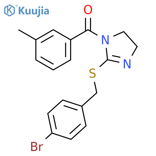 2-{(4-bromophenyl)methylsulfanyl}-1-(3-methylbenzoyl)-4,5-dihydro-1H-imidazole structure