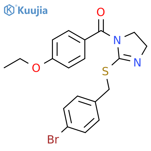 2-{(4-bromophenyl)methylsulfanyl}-1-(4-ethoxybenzoyl)-4,5-dihydro-1H-imidazole structure