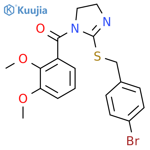 2-{(4-bromophenyl)methylsulfanyl}-1-(2,3-dimethoxybenzoyl)-4,5-dihydro-1H-imidazole structure