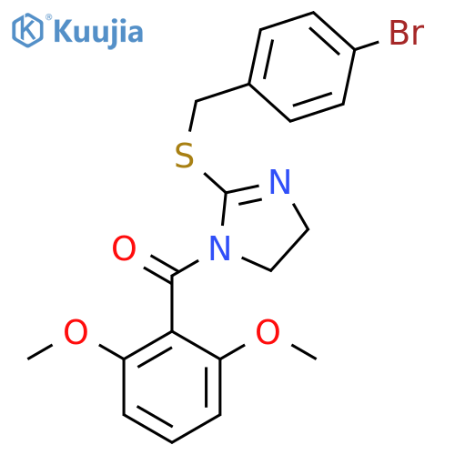 2-{(4-bromophenyl)methylsulfanyl}-1-(2,6-dimethoxybenzoyl)-4,5-dihydro-1H-imidazole structure