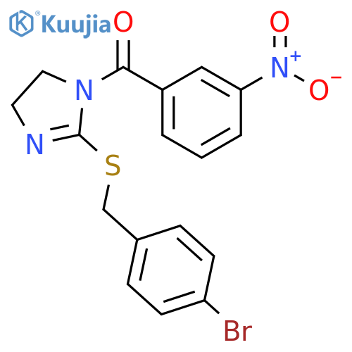 2-{(4-bromophenyl)methylsulfanyl}-1-(3-nitrobenzoyl)-4,5-dihydro-1H-imidazole structure