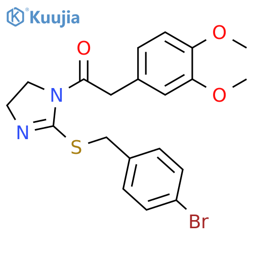 1-(2-{(4-bromophenyl)methylsulfanyl}-4,5-dihydro-1H-imidazol-1-yl)-2-(3,4-dimethoxyphenyl)ethan-1-one structure