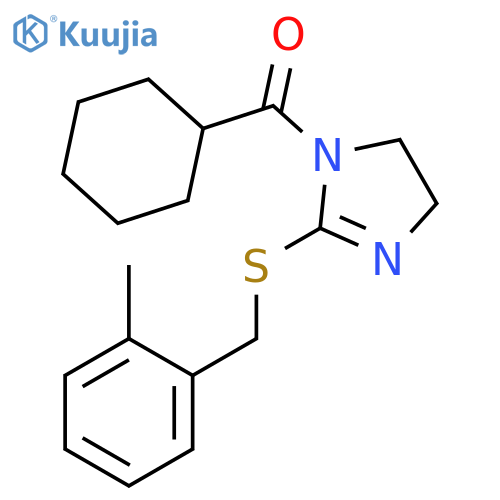 1-cyclohexanecarbonyl-2-{(2-methylphenyl)methylsulfanyl}-4,5-dihydro-1H-imidazole structure