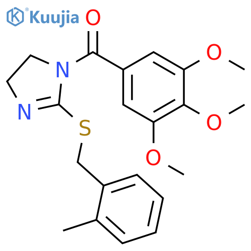 2-{(2-methylphenyl)methylsulfanyl}-1-(3,4,5-trimethoxybenzoyl)-4,5-dihydro-1H-imidazole structure