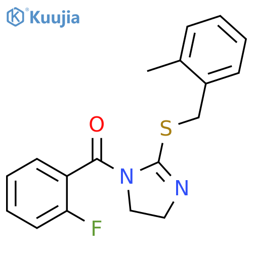 1-(2-fluorobenzoyl)-2-{(2-methylphenyl)methylsulfanyl}-4,5-dihydro-1H-imidazole structure