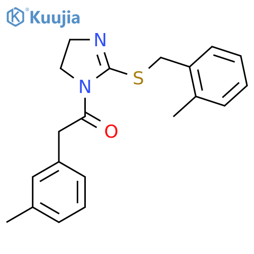 2-(3-methylphenyl)-1-(2-{(2-methylphenyl)methylsulfanyl}-4,5-dihydro-1H-imidazol-1-yl)ethan-1-one structure
