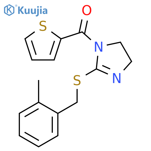 2-{(2-methylphenyl)methylsulfanyl}-1-(thiophene-2-carbonyl)-4,5-dihydro-1H-imidazole structure