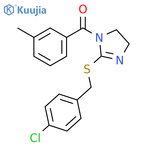 2-{(4-chlorophenyl)methylsulfanyl}-1-(3-methylbenzoyl)-4,5-dihydro-1H-imidazole structure