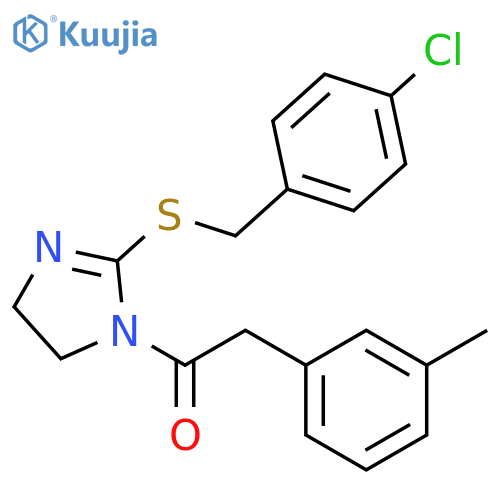 1-(2-{(4-chlorophenyl)methylsulfanyl}-4,5-dihydro-1H-imidazol-1-yl)-2-(3-methylphenyl)ethan-1-one structure