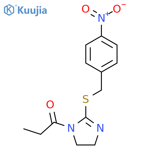 1-(2-{(4-nitrophenyl)methylsulfanyl}-4,5-dihydro-1H-imidazol-1-yl)propan-1-one structure