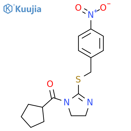 1-cyclopentanecarbonyl-2-{(4-nitrophenyl)methylsulfanyl}-4,5-dihydro-1H-imidazole structure