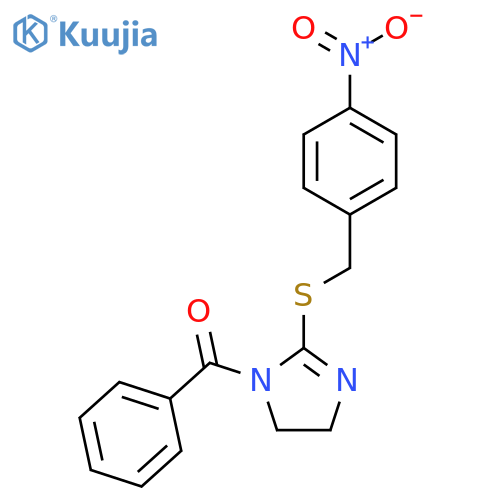 1-benzoyl-2-{(4-nitrophenyl)methylsulfanyl}-4,5-dihydro-1H-imidazole structure