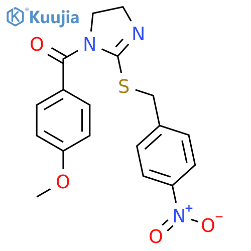 1-(4-methoxybenzoyl)-2-{(4-nitrophenyl)methylsulfanyl}-4,5-dihydro-1H-imidazole structure