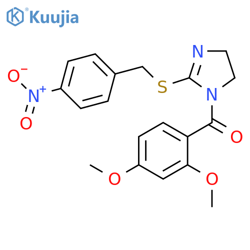 1-(2,4-dimethoxybenzoyl)-2-{(4-nitrophenyl)methylsulfanyl}-4,5-dihydro-1H-imidazole structure