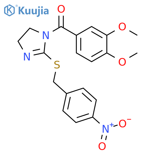 1-(3,4-dimethoxybenzoyl)-2-{(4-nitrophenyl)methylsulfanyl}-4,5-dihydro-1H-imidazole structure
