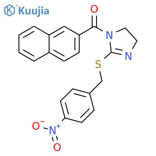 1-(naphthalene-2-carbonyl)-2-{(4-nitrophenyl)methylsulfanyl}-4,5-dihydro-1H-imidazole structure