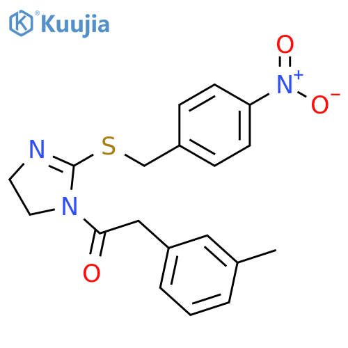 2-(3-methylphenyl)-1-(2-{(4-nitrophenyl)methylsulfanyl}-4,5-dihydro-1H-imidazol-1-yl)ethan-1-one structure