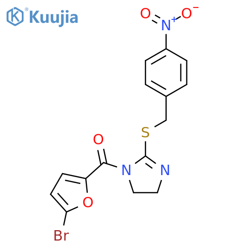 1-(5-bromofuran-2-carbonyl)-2-{(4-nitrophenyl)methylsulfanyl}-4,5-dihydro-1H-imidazole structure