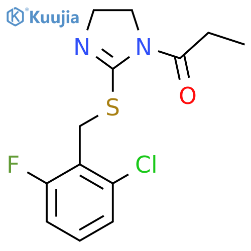 1-(2-{(2-chloro-6-fluorophenyl)methylsulfanyl}-4,5-dihydro-1H-imidazol-1-yl)propan-1-one structure