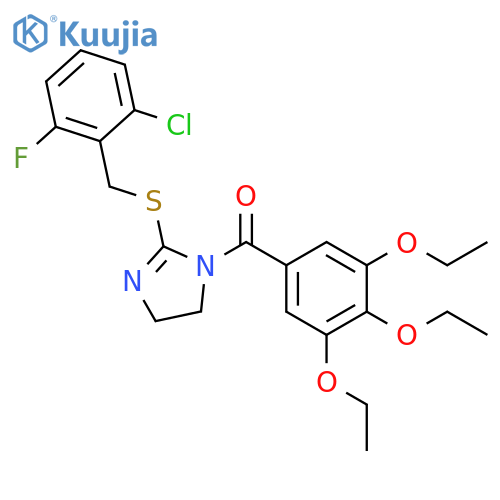 2-{(2-chloro-6-fluorophenyl)methylsulfanyl}-1-(3,4,5-triethoxybenzoyl)-4,5-dihydro-1H-imidazole structure