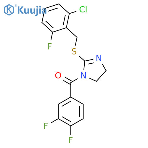 2-{(2-chloro-6-fluorophenyl)methylsulfanyl}-1-(3,4-difluorobenzoyl)-4,5-dihydro-1H-imidazole structure