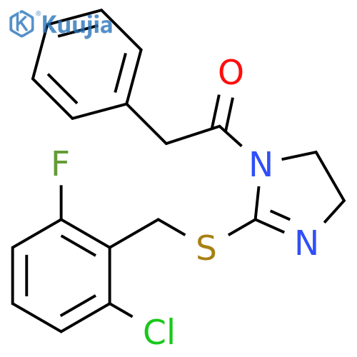 1-(2-{(2-chloro-6-fluorophenyl)methylsulfanyl}-4,5-dihydro-1H-imidazol-1-yl)-2-phenylethan-1-one structure
