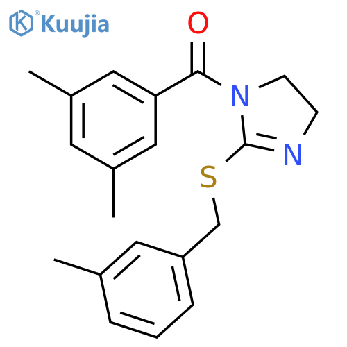1-(3,5-dimethylbenzoyl)-2-{(3-methylphenyl)methylsulfanyl}-4,5-dihydro-1H-imidazole structure