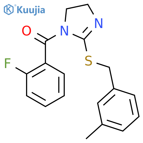 1-(2-fluorobenzoyl)-2-{(3-methylphenyl)methylsulfanyl}-4,5-dihydro-1H-imidazole structure