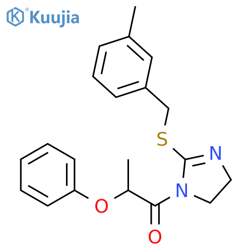 1-(2-{(3-methylphenyl)methylsulfanyl}-4,5-dihydro-1H-imidazol-1-yl)-2-phenoxypropan-1-one structure