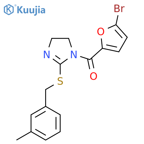 1-(5-bromofuran-2-carbonyl)-2-{(3-methylphenyl)methylsulfanyl}-4,5-dihydro-1H-imidazole structure