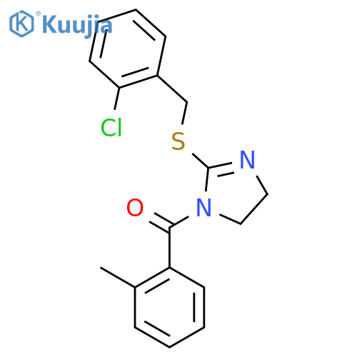 2-{(2-chlorophenyl)methylsulfanyl}-1-(2-methylbenzoyl)-4,5-dihydro-1H-imidazole structure