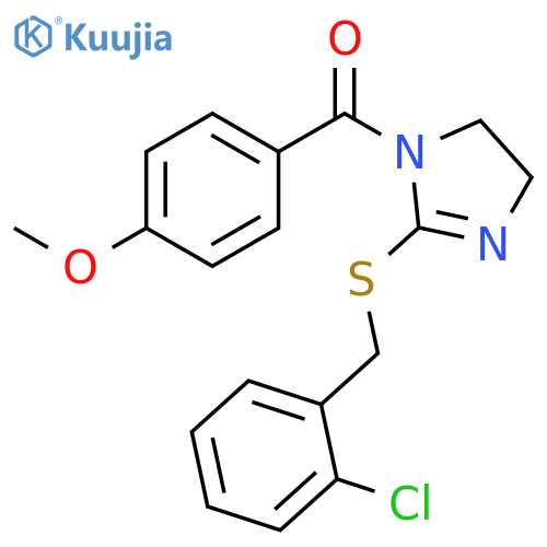 2-{(2-chlorophenyl)methylsulfanyl}-1-(4-methoxybenzoyl)-4,5-dihydro-1H-imidazole structure