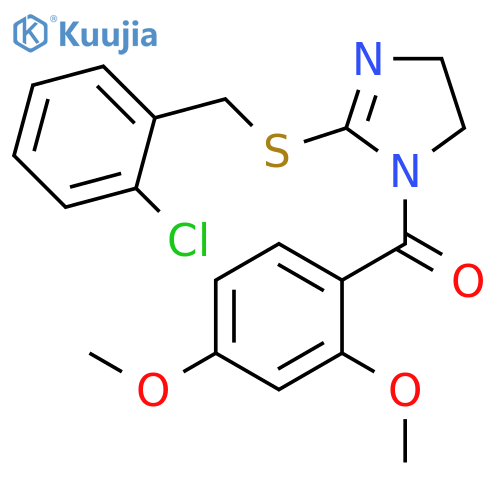 2-{(2-chlorophenyl)methylsulfanyl}-1-(2,4-dimethoxybenzoyl)-4,5-dihydro-1H-imidazole structure
